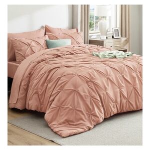Bedsure King Size Comforter Set Dusty Pink - Bed in a Bag Bedding Set 7 Pieces